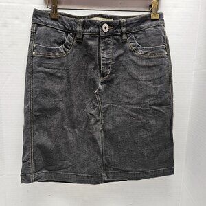 Stretch Christopher Blue Black Denim Jeans Skirt Womens Teen Y2K 8